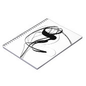 白黒ミニマル抽象芸術アート ノートブック (左側)