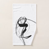 白黒ミニマル抽象芸術アート バスタオルセット (ハンドタオル)