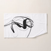 白黒ミニマル抽象芸術アート バスタオルセット (ハンドタオル)