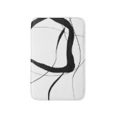 白黒ミニマル抽象芸術アート バスマット (正面縦)
