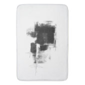 白黒ミニマル抽象芸術アートNr111 バスマット (正面縦)