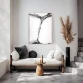 白黒ミニマル抽象芸術ウォールアート ポスター