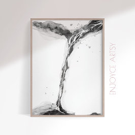 白黒ミニマル抽象芸術ウォールアート ポスター