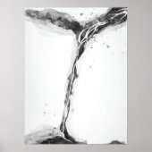 白黒ミニマル抽象芸術ウォールアート ポスター (正面)