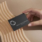 白黒ミニマル抽象芸術プロフェッショナル 名刺