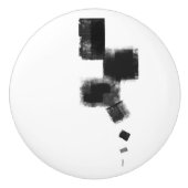 白黒ミニマル抽象芸術幾何学 セラミックノブ (正面)