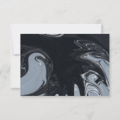 白黒ミニマル抽象芸術絵画ズ結婚の 出欠カード (裏面)