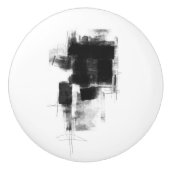 白黒ミニマル抽象芸術芸術的 セラミックノブ (正面)