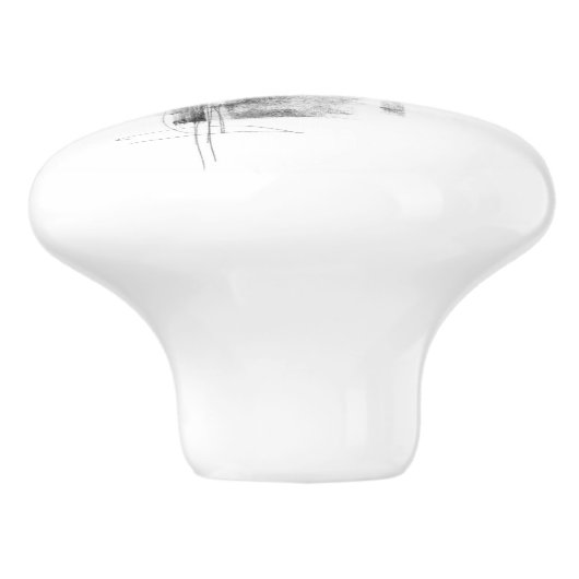 白黒ミニマル抽象芸術芸術的 セラミックノブ (側面)