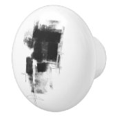 白黒ミニマル抽象芸術芸術的 セラミックノブ (右)