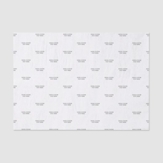白黒ミニマル文字カスタムティッシュペーパー 薄葉紙 (正面)