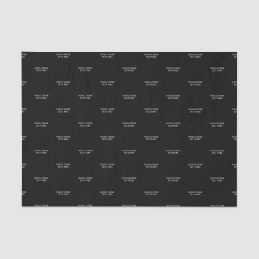 白黒ミニマル文字カスタムティッシュペーパー 薄葉紙 (正面)