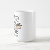 「白黒ミニマル書道コーヒーマグ –  モーフィングマグカップ (中央)