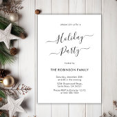 白黒ミニマル書道ホリデーパーティー 招待状