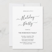 白黒ミニマル書道ホリデーパーティー 招待状 (正面)