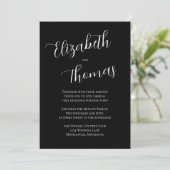 白黒ミニマル書道台本 招待状 (スタンド正面)