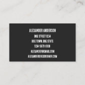 白黒ミニマル犬トリマーグルービー 名刺 (裏面)