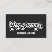 白黒ミニマル犬トリマーグルービー 名刺 (正面)
