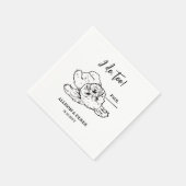 白黒ミニマル犬ペットズ結婚ズ スタンダードカクテルナプキン (角)