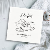 白黒ミニマル犬ペットズ結婚ズ スタンダードカクテルナプキン