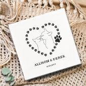 白黒ミニマル猫ペット結婚ズ スタンダードカクテルナプキン