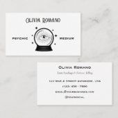 白黒ミニマル神秘的な精神培地 名刺 (正面/裏面)