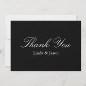 白黒ミニマル結婚リストのサンキューカード 招待状 (正面)