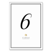 白黒ミニマル結婚リストのテーブルカード テーブルナンバー (裏面)