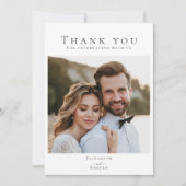 白黒ミニマル結婚リストの写真 サンキューカード (正面)