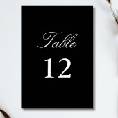 白黒ミニマル結婚リストの書道 テーブルナンバー