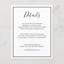 白黒ミニマル結婚リストの詳細カード01 エンクロージャーカード