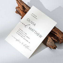 白黒ミニマル結婚リストのQRコード詳細 招待状