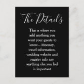 白黒ミニマル結婚リスト詳細 ポストカード (正面)