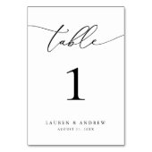白黒ミニマル結婚リスト |イベントカスタム テーブルナンバー (裏面)