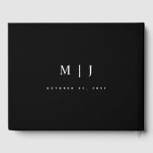 白黒ミニマル結婚リスト ゲストブック (裏面)