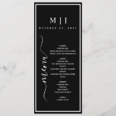 白黒ミニマル結婚リスト メニュー (正面)