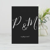 白黒ミニマル結婚リスト 招待状 (スタンド正面)
