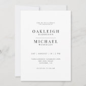 白黒ミニマル結婚リスト 招待状 (正面)