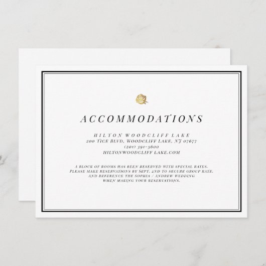 白黒ミニマル結婚主義の宿泊施設 エンクロージャーカード (正面/裏面)