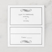 白黒ミニマル結婚主義の座席表 プレイスカード (外部開封)