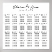 白黒ミニマル結婚主義の座席計画 ポスター (正面)