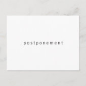 白黒ミニマル結婚主義の延期 ポストカード (正面)