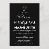 白黒ミニマル結婚式招待状カード エンクロージャーカード (正面)