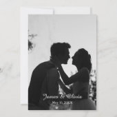 白黒ミニマル結婚式招待状 招待状 (裏面)