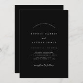 白黒ミニマル結婚式招待状 招待状 (正面/裏面)