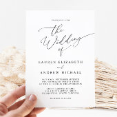 白黒ミニマル結婚式招待状 招待状