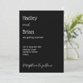 白黒ミニマル結婚式招待状 招待状 (スタンド正面)