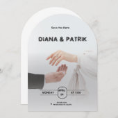 白黒ミニマル結婚式招待状 招待状 (正面/裏面)