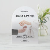 白黒ミニマル結婚式招待状 招待状 (スタンド正面)