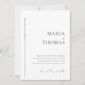 白黒ミニマル結婚式招待状 招待状 (正面)